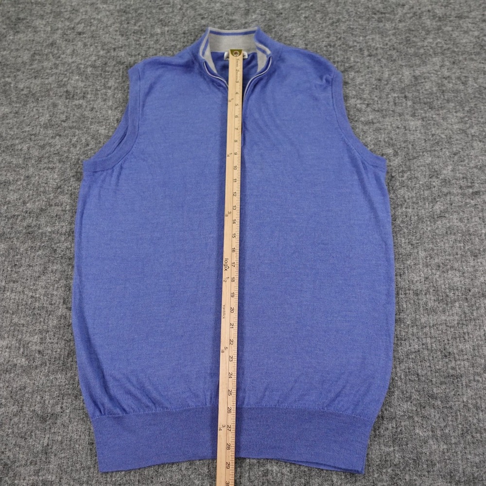 Peter Millar Sweater Vest Mens Large‎ Merino Wool Silk Blend Half Zip Pullover - Picture 7 of 10